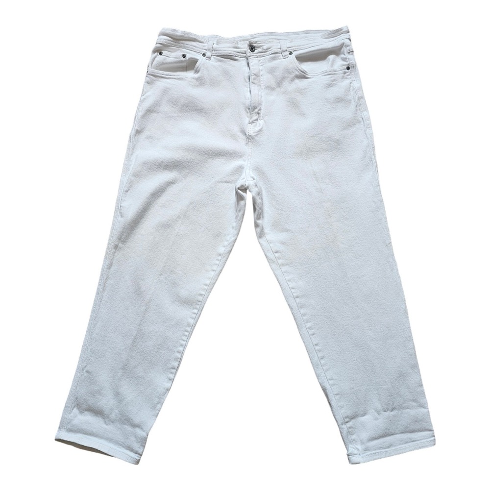 Vintage BILL BLASS White Denim Jeans High Rise Stretch Womens Size 20W